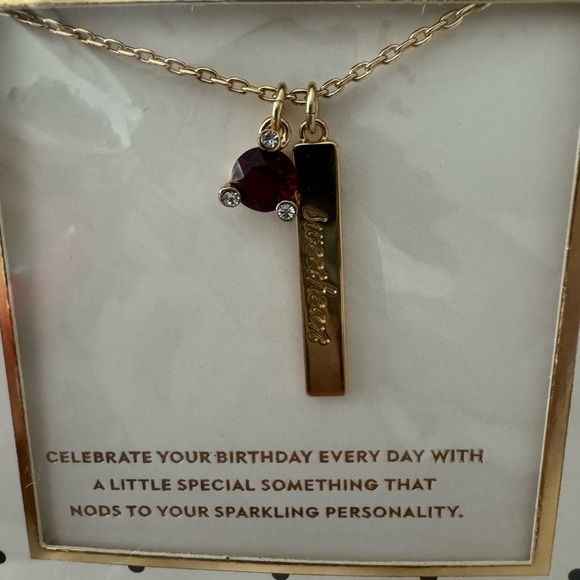 ♠️Kate Spade Born to Be July Birthstone Sweetheart Red Ruby Pendant Necklace - Picture 4 of 6